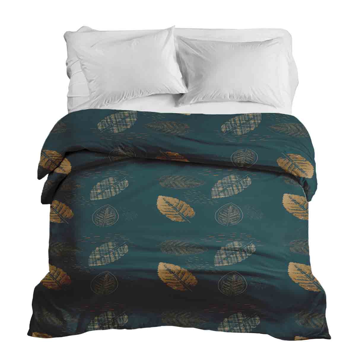 Coperta terapeutica originale - Rivestimento in cotone verde con foglia dorata