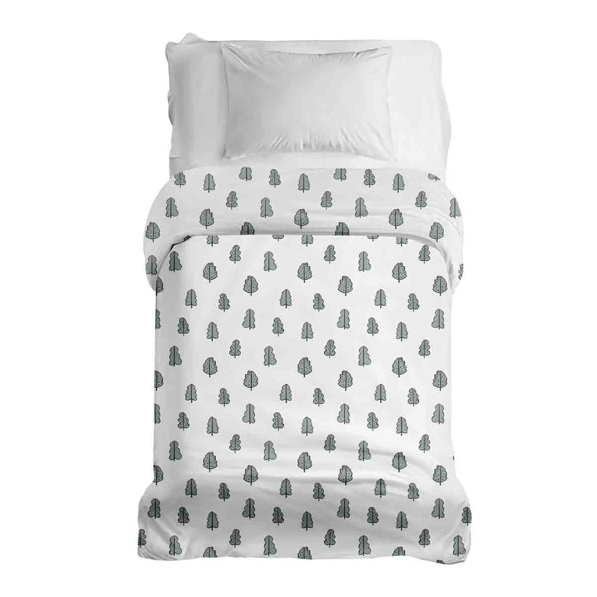 Coperta terapeutica originale - Rivestimento in cotone bianco con alberelli