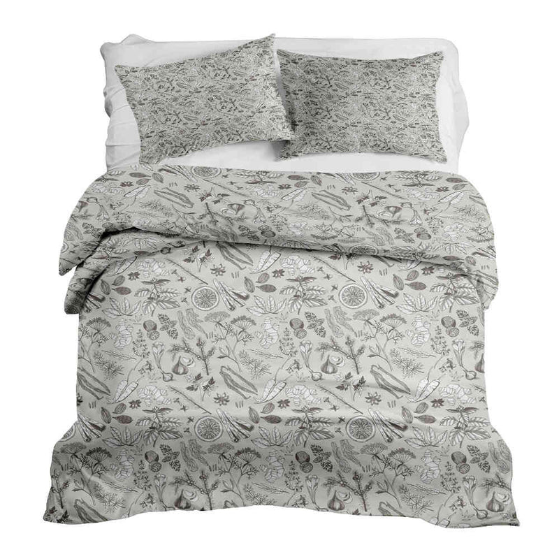 Set di biancheria da letto con coperta terapeutica grigio spezia