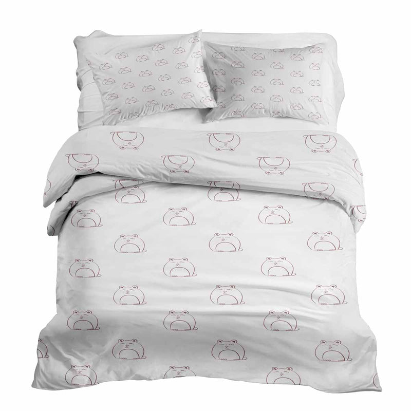 Set di biancheria da letto con coperta terapeutica bianca con gatto