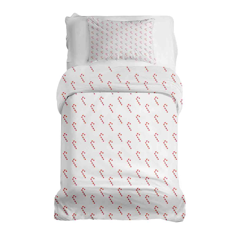 Set di biancheria da letto con coperte terapeutiche bianco con bastoncini di zucchero