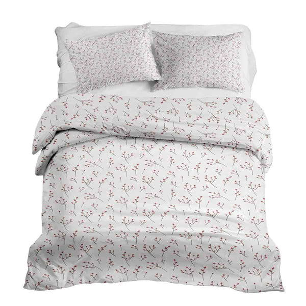 Set di biancheria da letto con coperte terapeutiche bianco con delicate rose