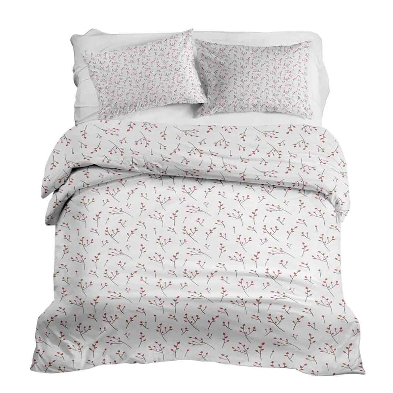 Set di biancheria da letto con coperte terapeutiche bianco con delicate rose
