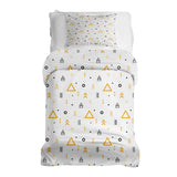 Set di biancheria da letto con coperte terapeutiche bianco con triangoli gialli