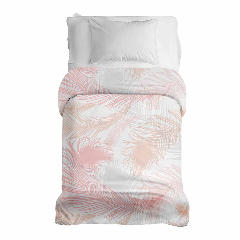 Coperta terapeutica originale - Rivestimento in cotone bianco con piume rosa