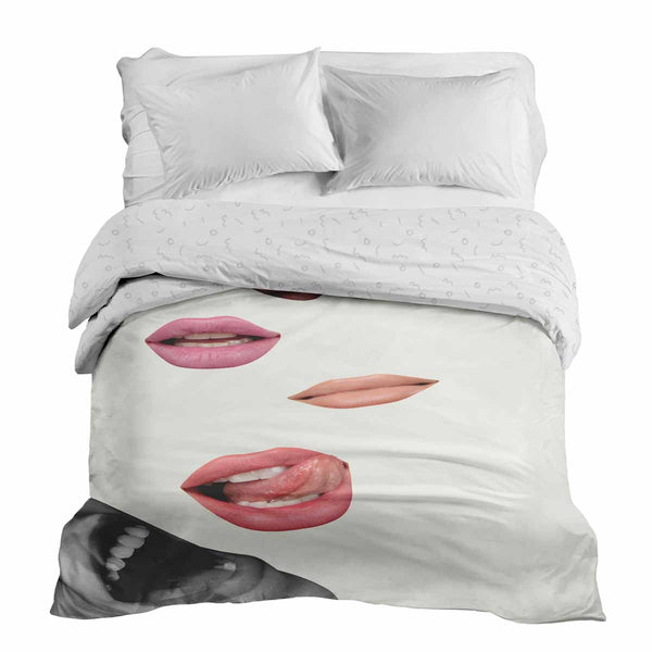 Coperta terapeutica originale - Rivestimento in cotone bianco con labbra