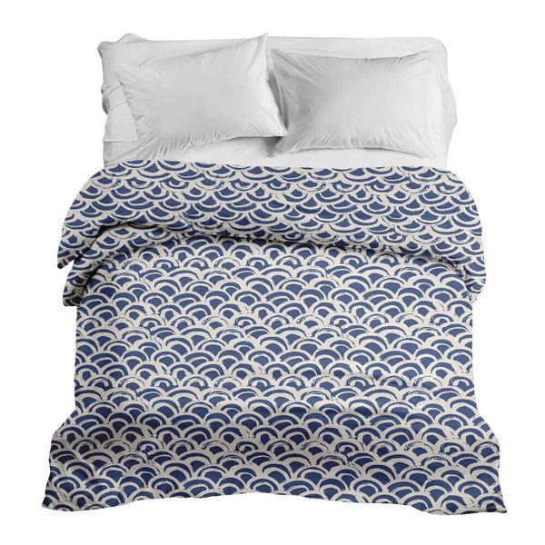 Coperta terapeutica originale - Rivestimento in cotone motivo onde blu
