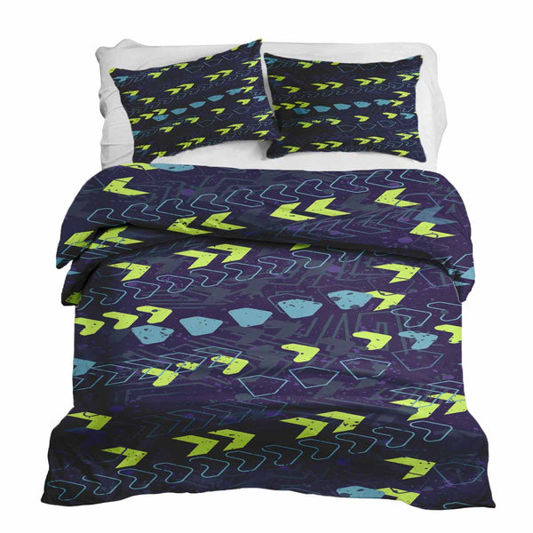 Set di biancheria da letto con coperte terapeutiche blu scuro con frecce