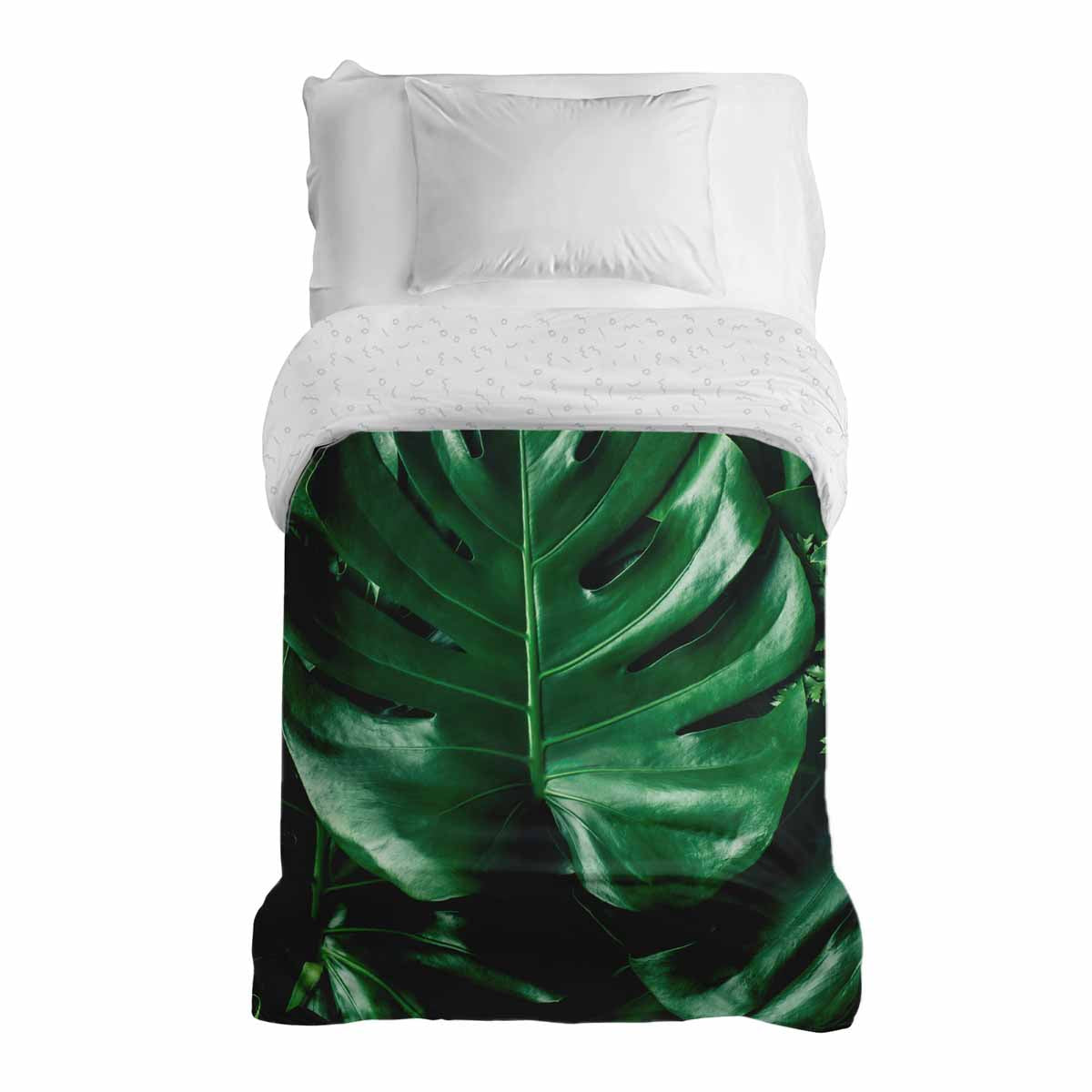 Coperta terapeutica originale - Rivestimento in cotone con pianta di Monstera