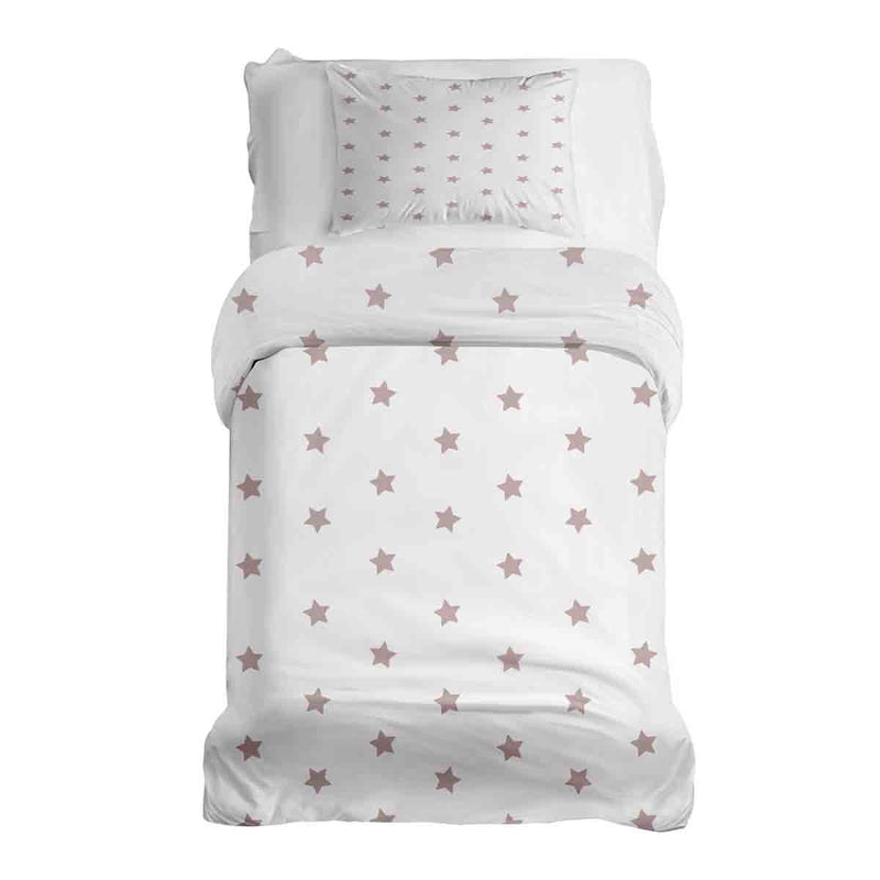 Set di biancheria da letto con coperte terapeutiche bianco con stelle rosa