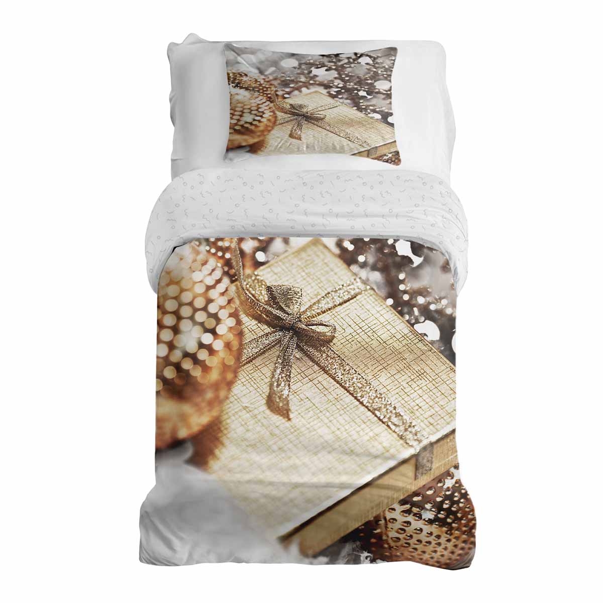 Set di biancheria da letto con coperta terapeutica e regalo dorato