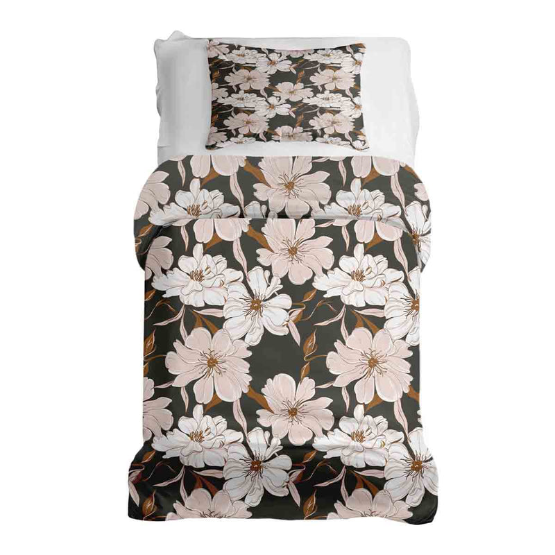 Set di biancheria da letto con coperte terapeutiche e fiori di aster rosa