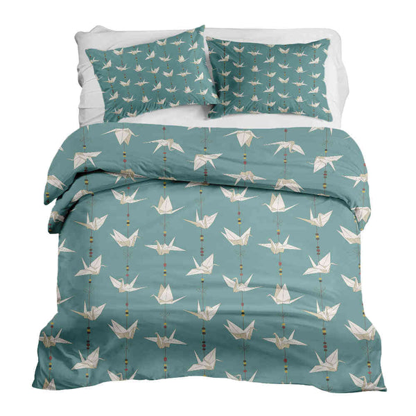 Set biancheria da letto con coperta terapeutica Origami Cigno