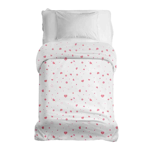 Coperta terapeutica originale - Rivestimento in cotone rosa con cuori e fiori
