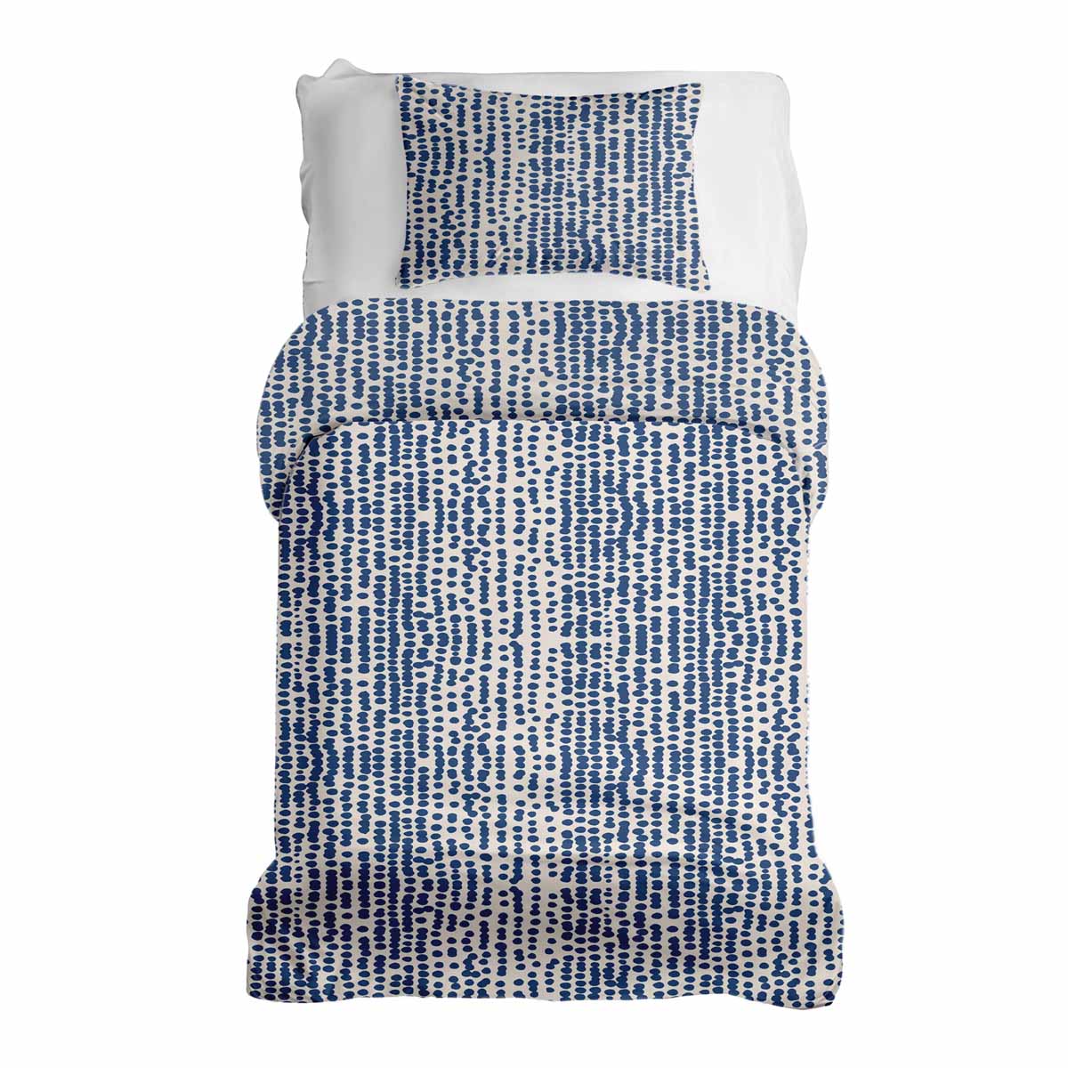 Set di biancheria da letto con coperte terapeutiche a pois blu