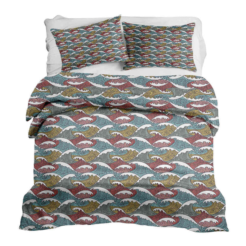 Set di biancheria da letto con coperte terapeutiche onde colorate