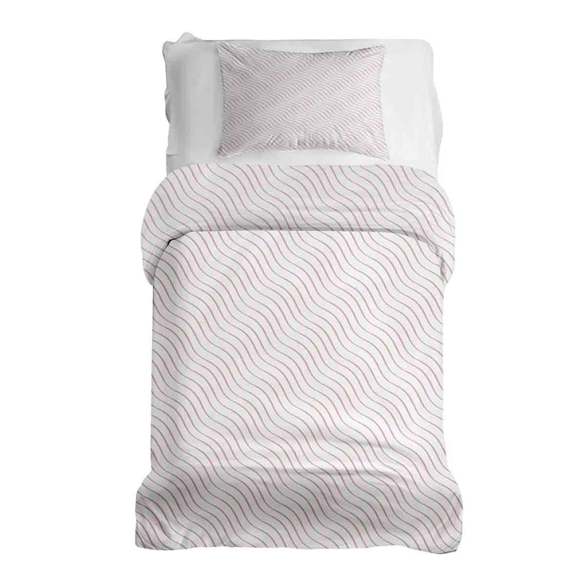 Set di biancheria da letto con coperta terapeutica rosa a onde