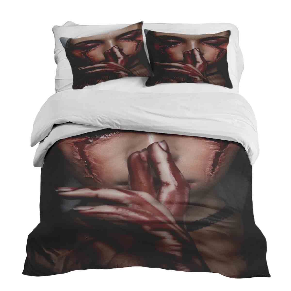 Set di biancheria da letto con coperta terapeutica Halloween volto
