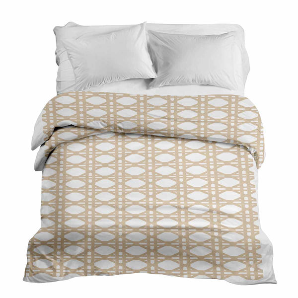 Coperta terapeutica originale - Rivestimento in cotone bianco con cerchi beige