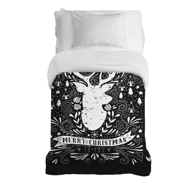 Coperta terapeutica originale - Rivestimento in cotone nero Buon Natale
