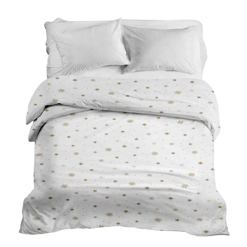 Coperta terapeutica originale - Rivestimento in cotone bianco con stelle dorate