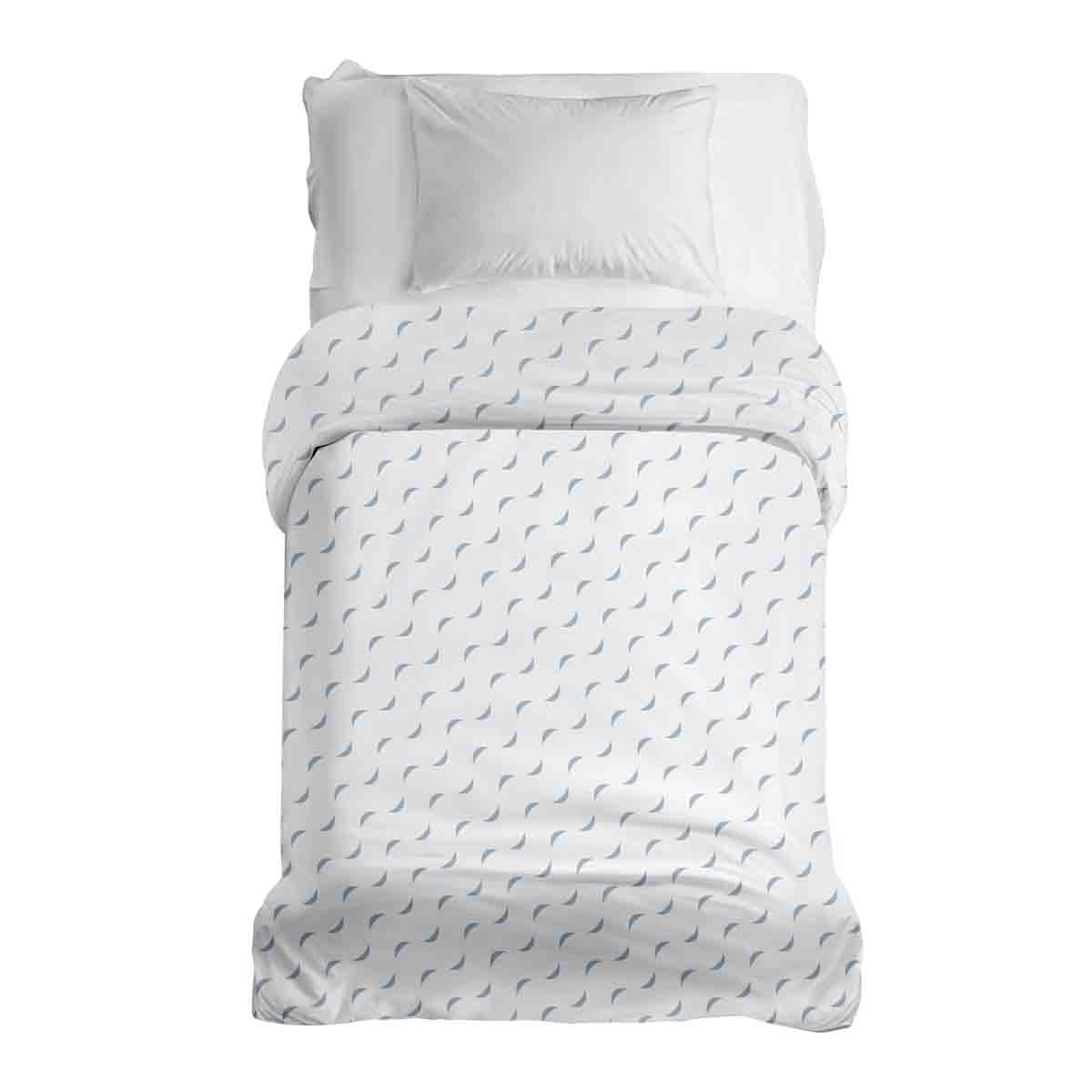 Set di biancheria da letto con coperte terapeutiche bianco con onde blu