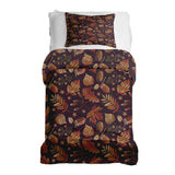 Set di biancheria da letto con coperte terapeutiche foglie autunnali marroni
