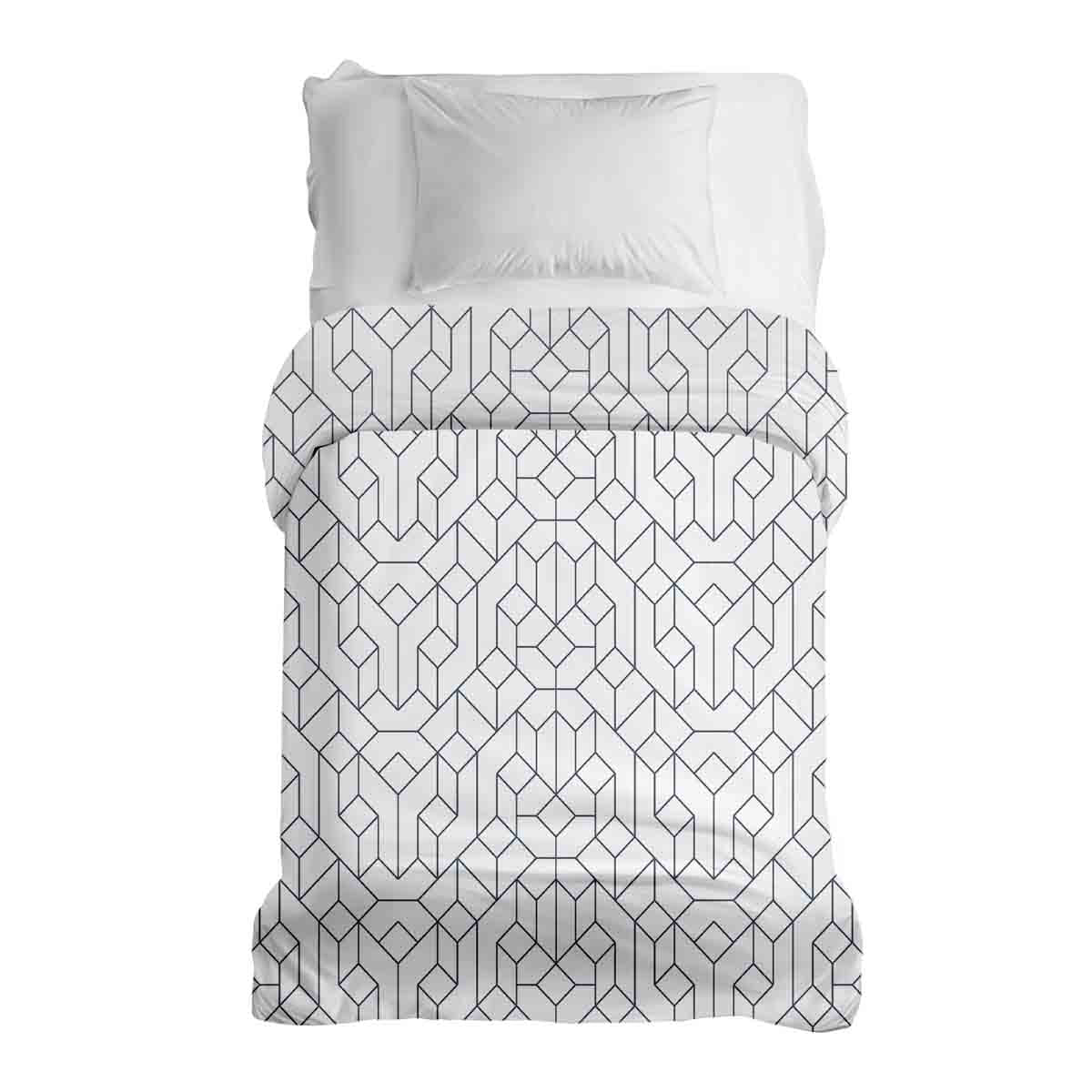 Coperta terapeutica originale - Rivestimento in cotone bianco con motivo nero