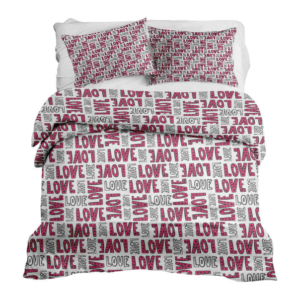 Set di biancheria da letto con coperte terapeutiche bianco L.O.V.E