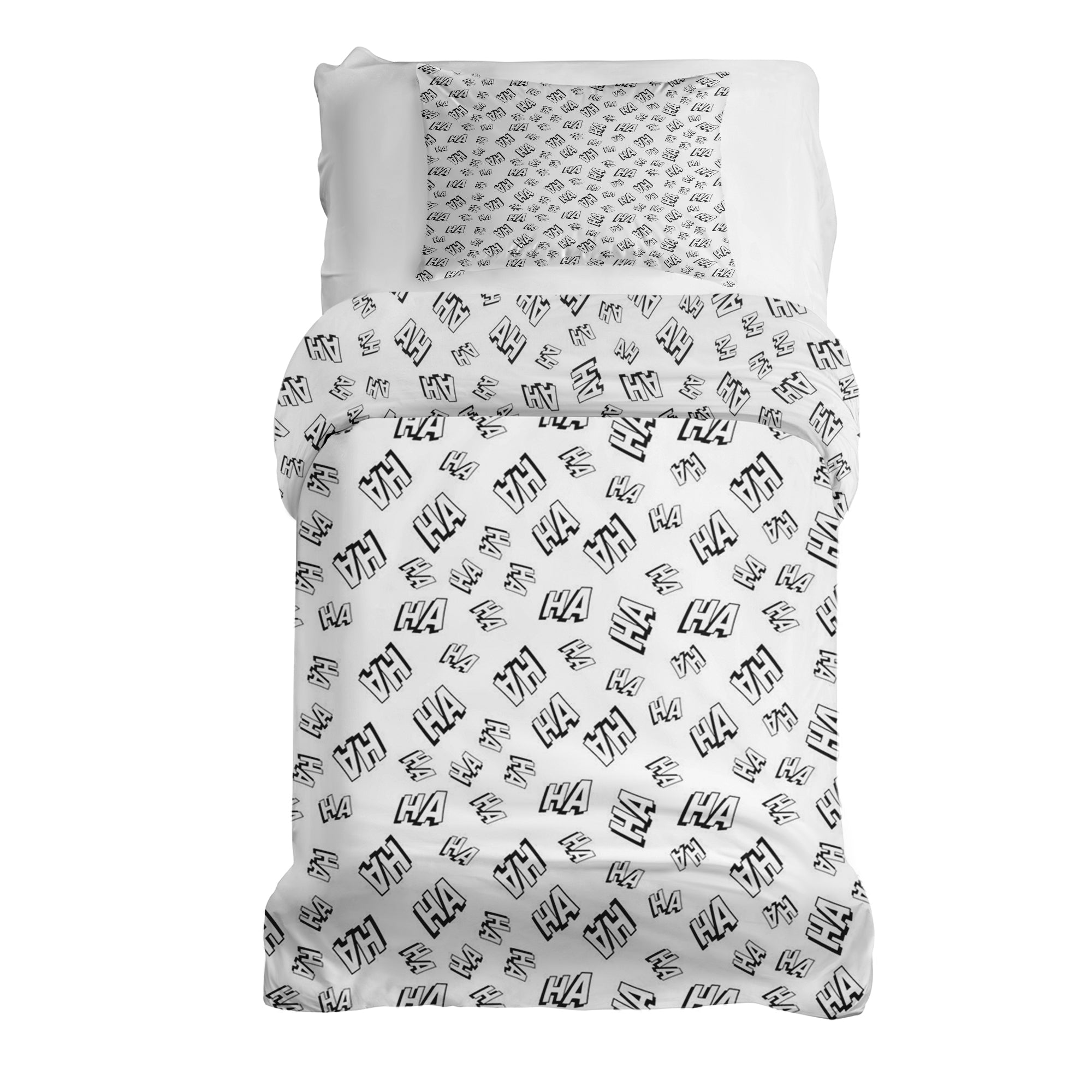Set di biancheria da letto con coperte terapeutiche bianco Ha Ha