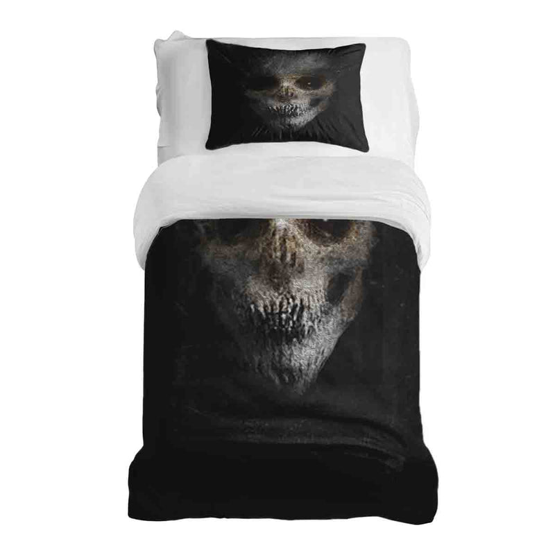 Set di biancheria da letto con coperta terapeutica nero spaventoso