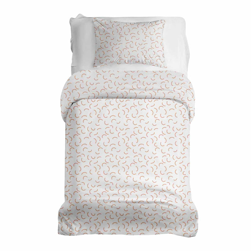 Set di biancheria da letto con coperte terapeutiche bianco con mezzi cerchi