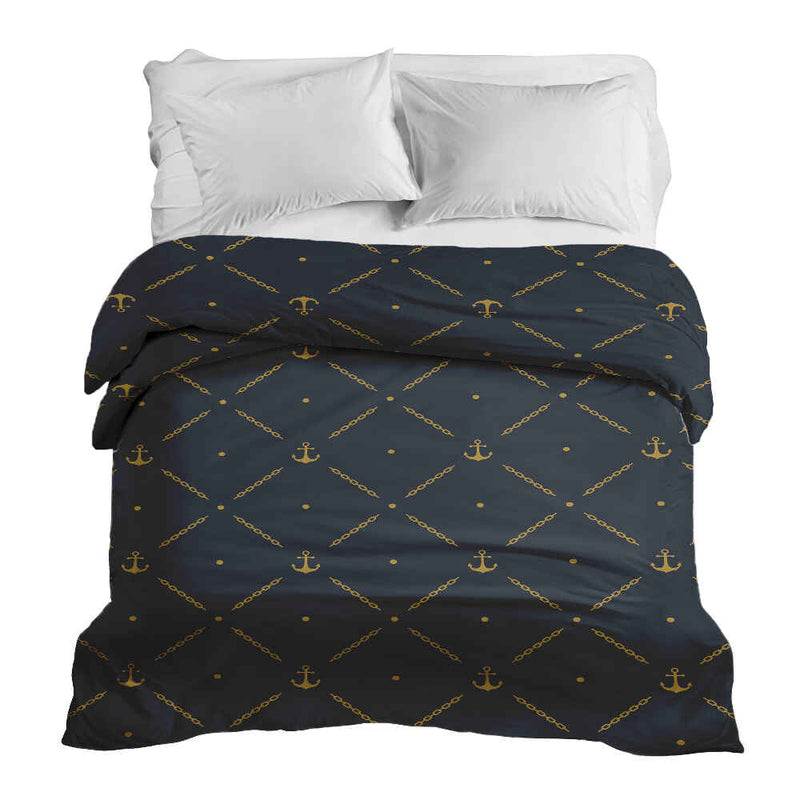 Coperta terapeutica originale - Rivestimento in cotone blu con ancora