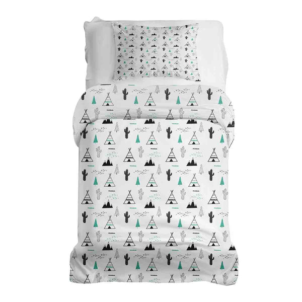 Set di biancheria da letto con coperta terapeutica bianca Indianer