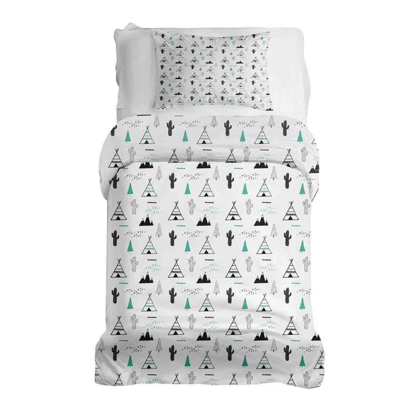 Set di biancheria da letto con coperta terapeutica bianca Indianer