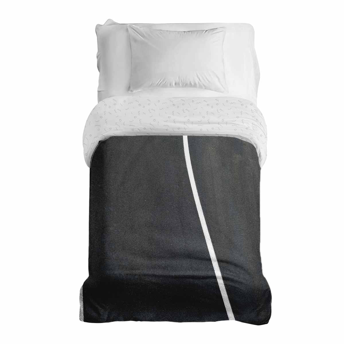 Coperta terapeutica originale - Rivestimento in cotone grigio scuro con striscia bianca