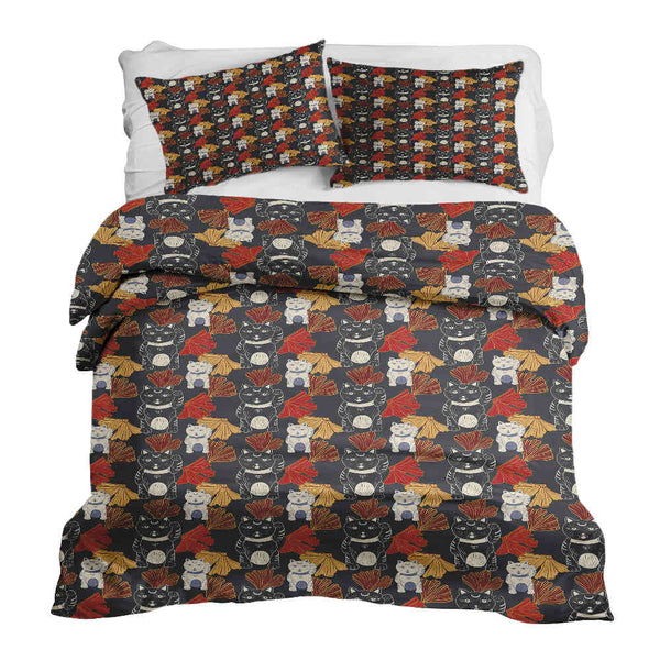 Set di biancheria da letto con coperta terapeutica Gatto che saluta