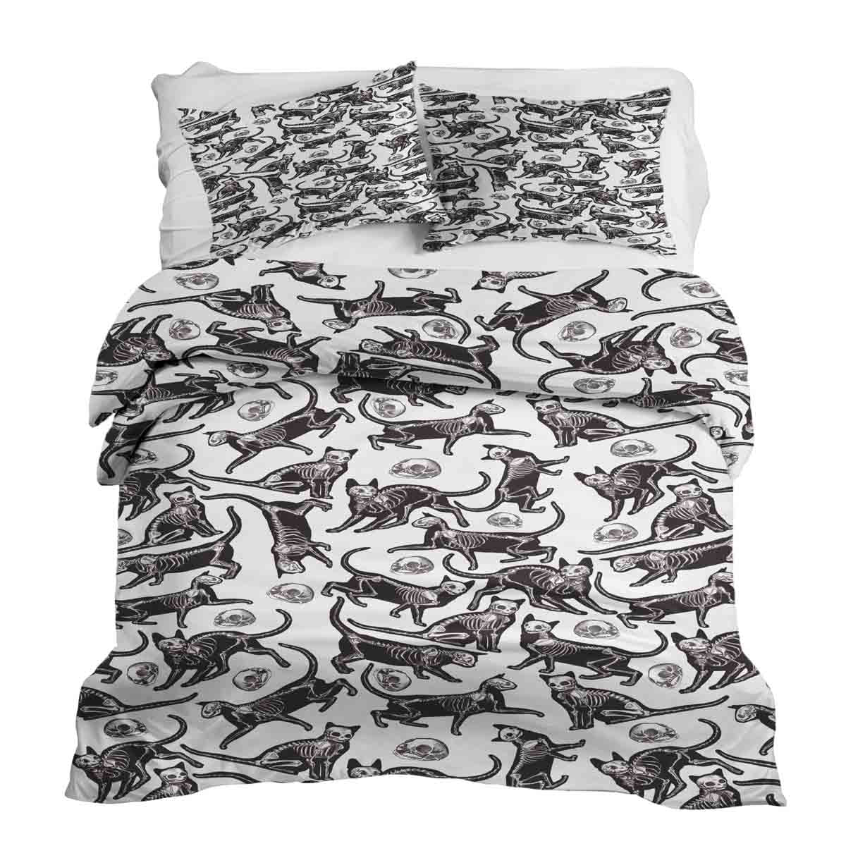 Set di biancheria da letto con coperta terapeutica Gatto di Halloween