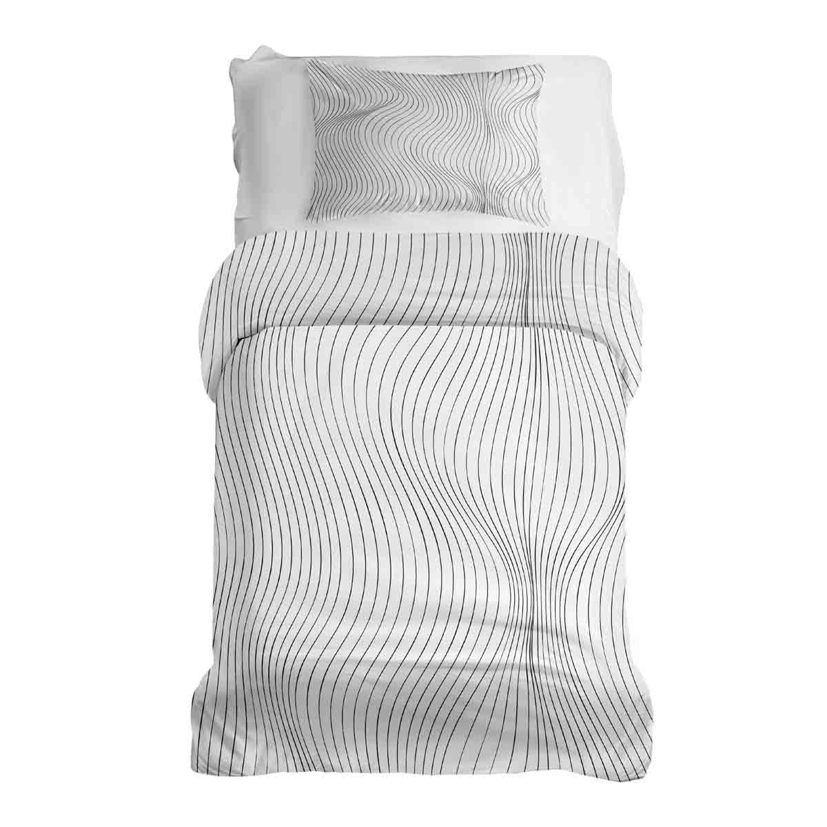 Set di biancheria da letto con coperte terapeutiche onde radio nere