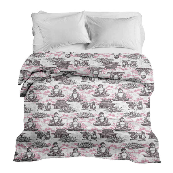 Coperta terapeutica originale - Rivestimento in cotone con Buddha rosa