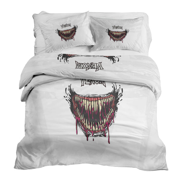 Set di biancheria da letto con coperta terapeutica bianca Venom