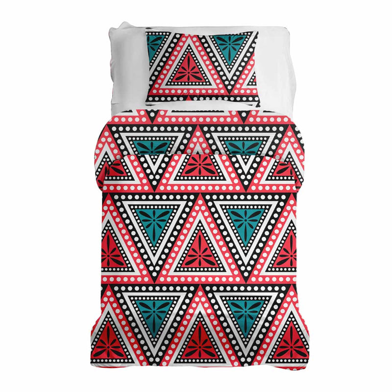 Set di biancheria da letto con coperte terapeutiche e triangoli colorati