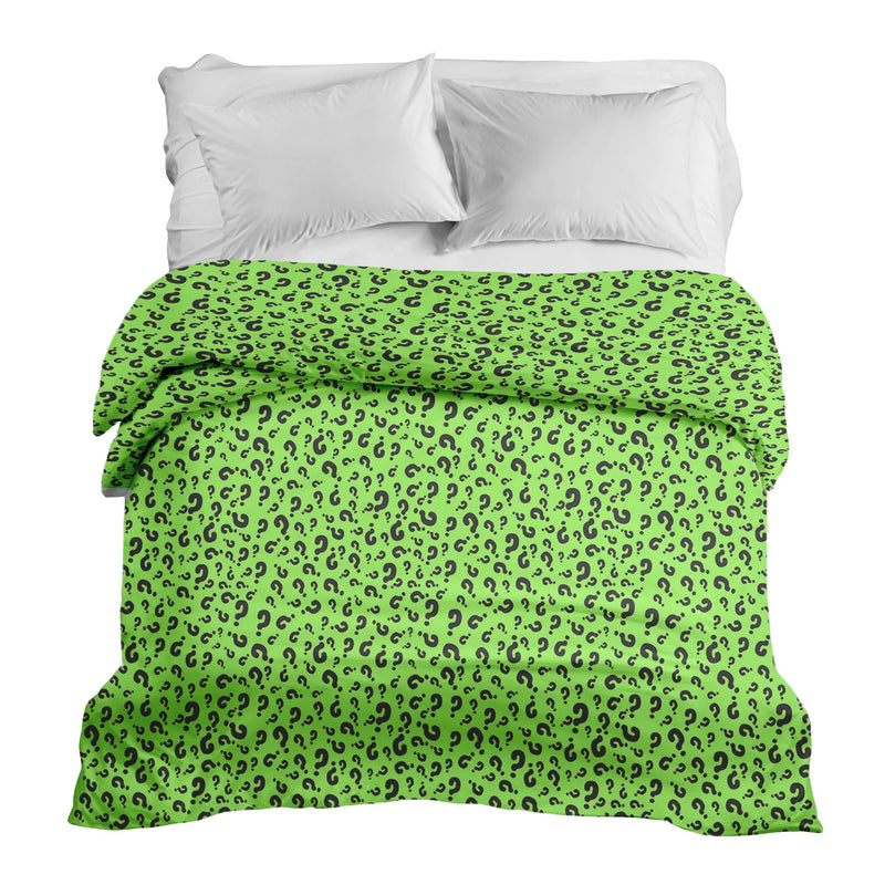 Coperta terapeutica originale - Rivestimento in cotone verde chiaro con punto interrogativo