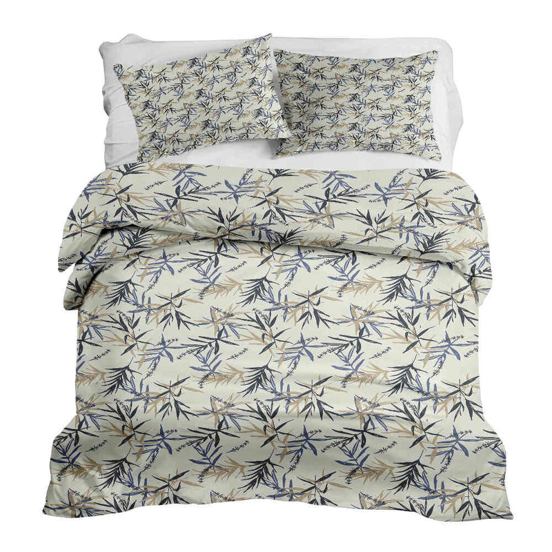 Set di biancheria da letto con coperta terapeutica motivo foglia beige