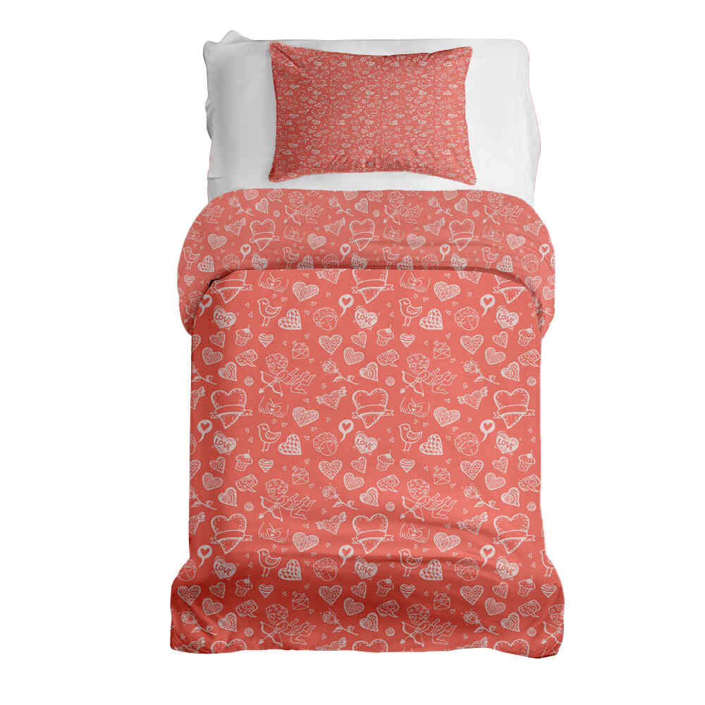 Set di biancheria da letto con coperta terapeutica Amor e freccia d'amore