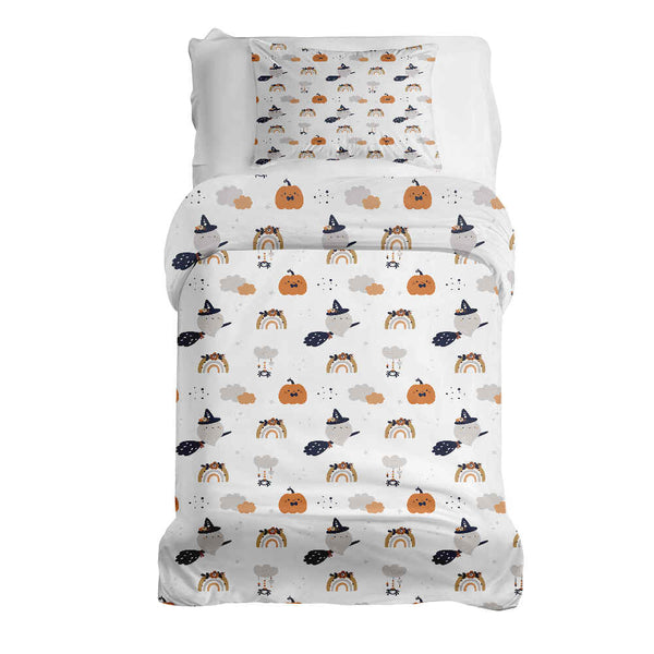 Set di biancheria da letto con coperta terapeutica bianca autunnale