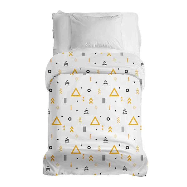 Coperta terapeutica originale - Rivestimento in cotone bianco con triangoli gialli