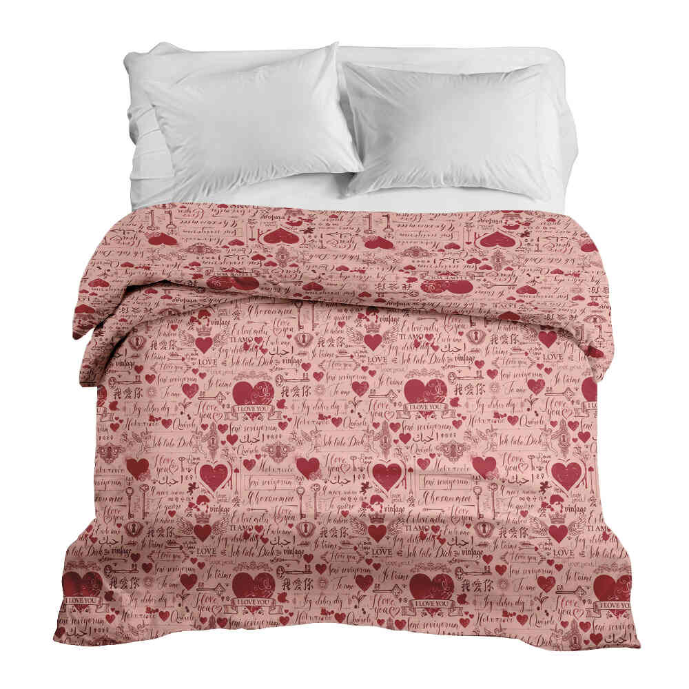 Coperta terapeutica originale - Rivestimento in cotone rosa Ti amo