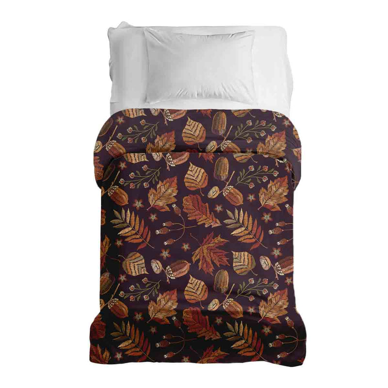 Coperta terapeutica originale - Rivestimento in cotone foglie autunnali marroni