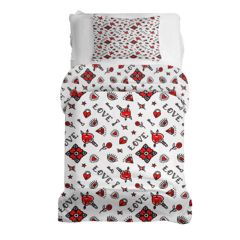 Set di biancheria da letto con coperta terapeutica amore misto